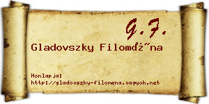 Gladovszky Filoména névjegykártya